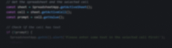 AI for Sheets Code Preview